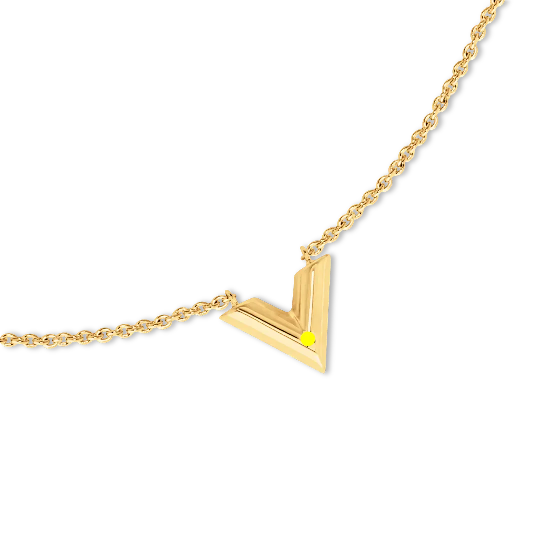 Gold V Pendant Necklace Minimalist Design