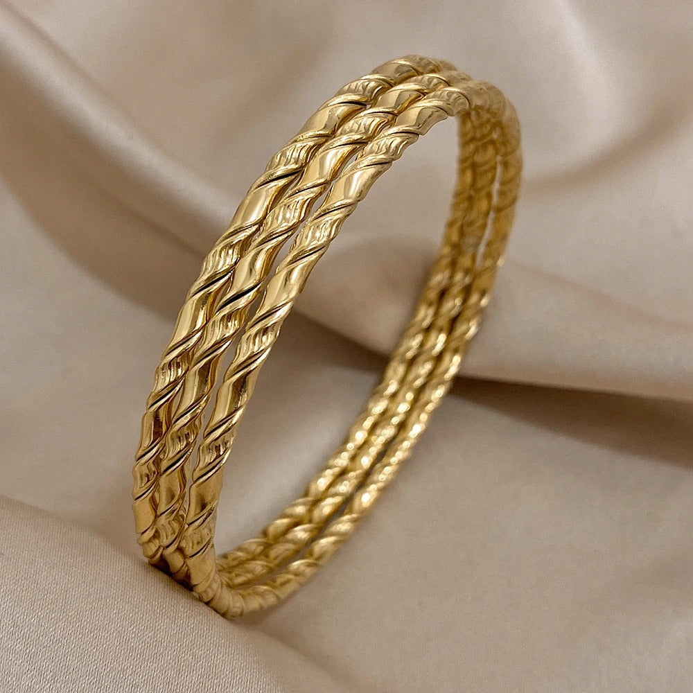 Chic Twist Stainless Steel Bangle