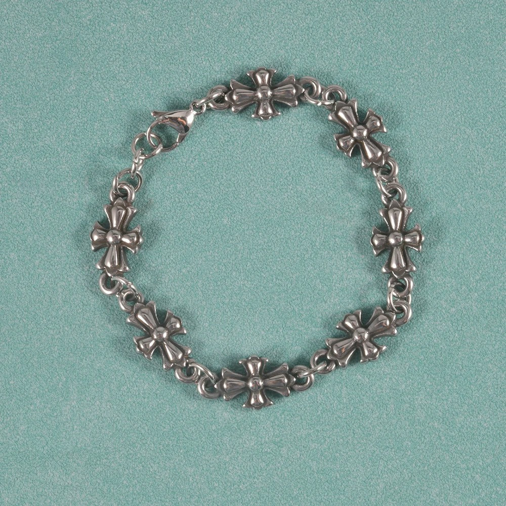 Vintage Gothic Crosses Stainless Steel Bracelet