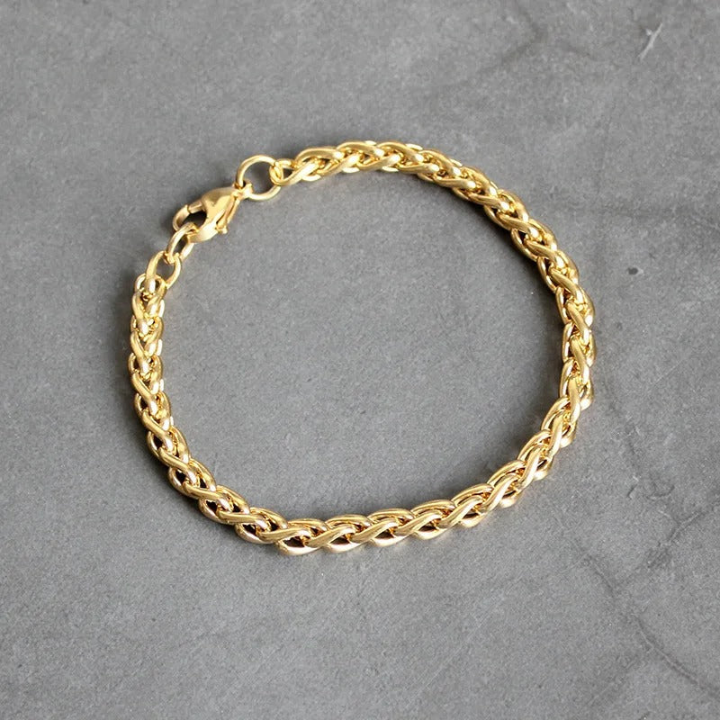 Golden Keel Chain Bracelet: Stainless Steel Fashion Statement for Women