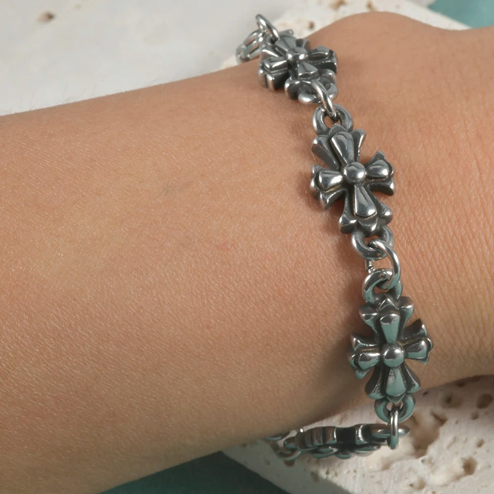Vintage Gothic Crosses Stainless Steel Bracelet