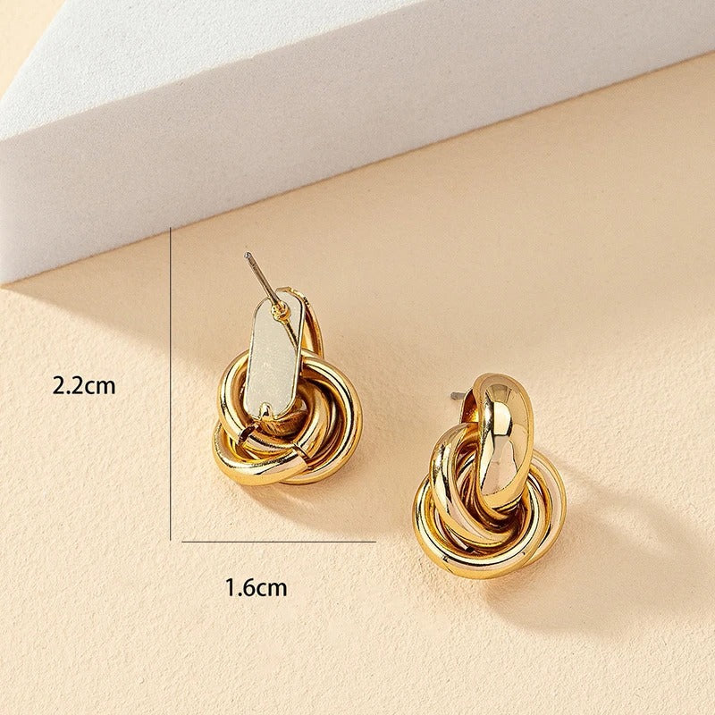 Gold and Silver Earrings Tones with Shiny Plating Cute Daily Wear Studs for Women