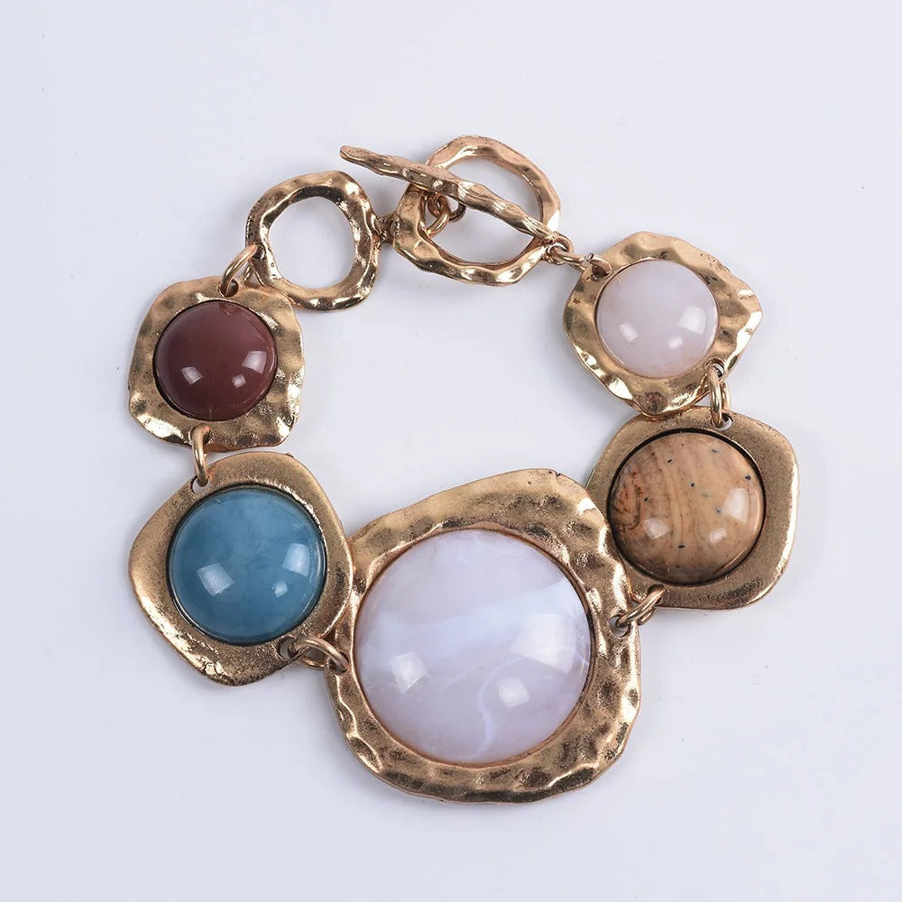 Bohemian Ethnic Statement Charm Retro Resin Stone Bracelet for Women