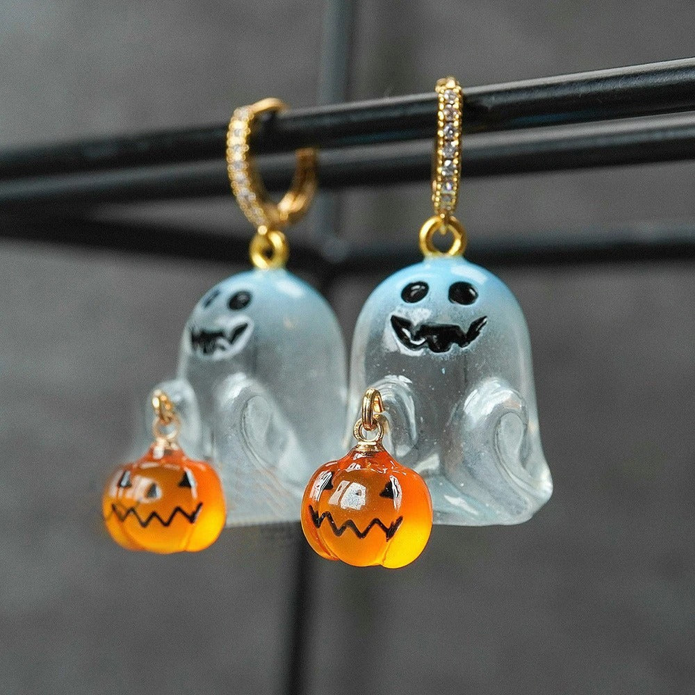 Halloween Ghost Drop Stud Earrings