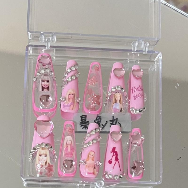 Kawaii Barbie Handmade Nails Patch Stickers