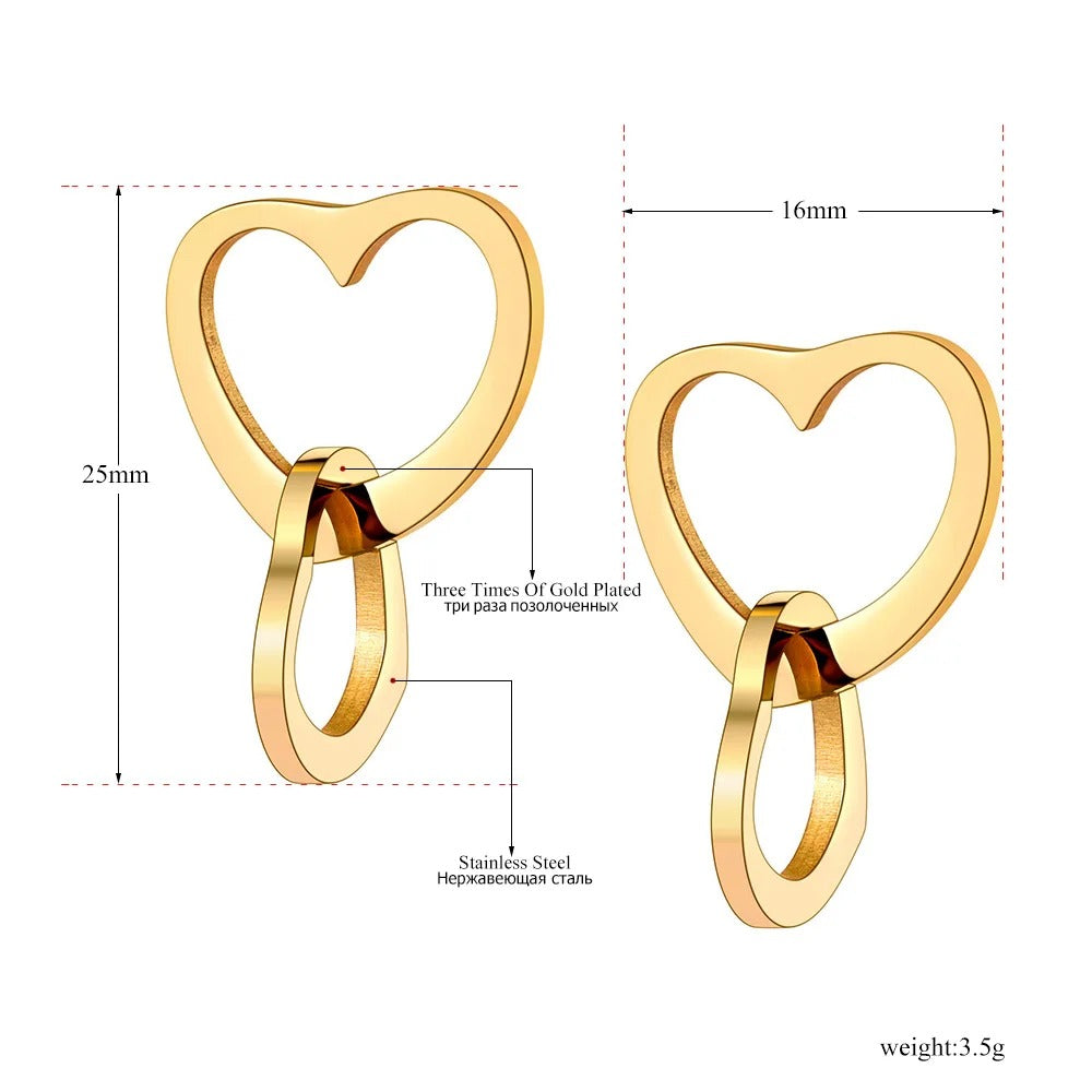 Double Heart Earrings