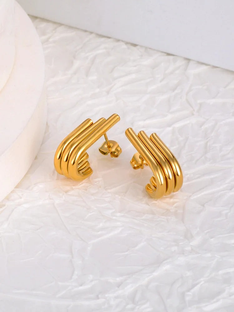 U Shape Stud Earrings