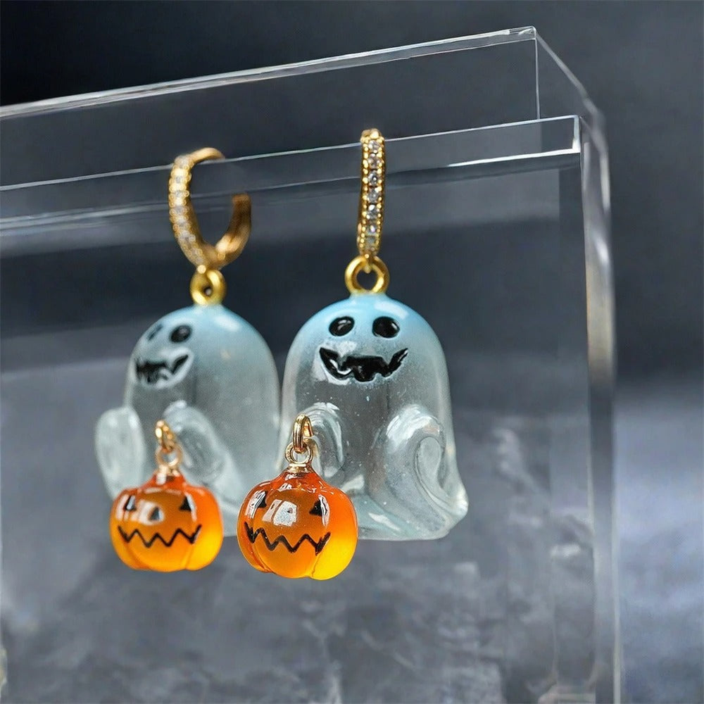 Halloween Ghost Drop Stud Earrings