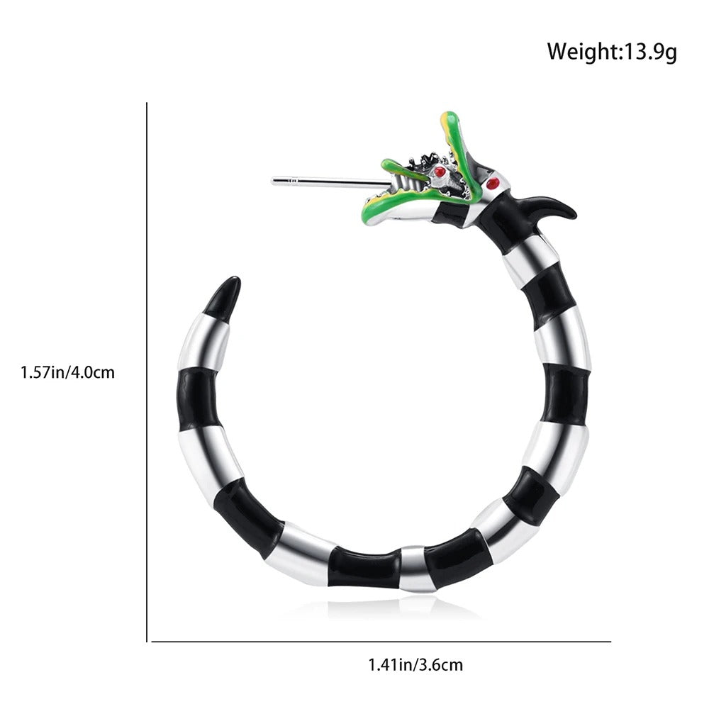 Halloween Creative Beetlejuice Hoop Earrings