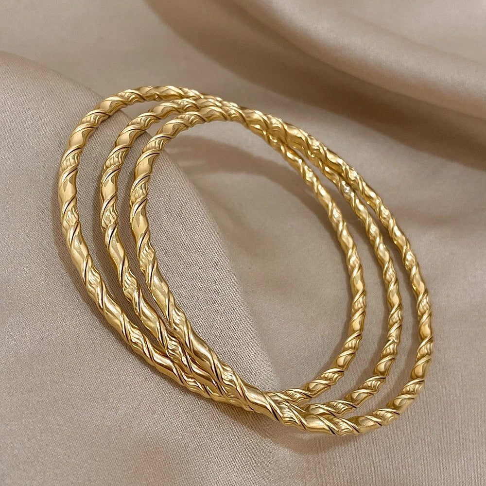 Chic Twist Stainless Steel Bangle