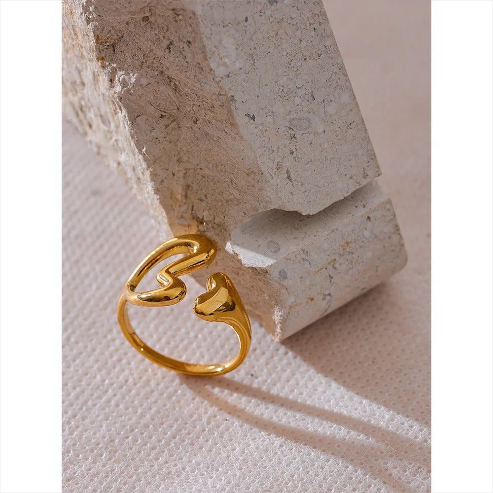 Chic Hollow Stainless Steel Heart Ring