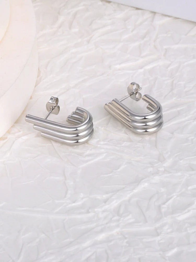 U Shape Stud Earrings