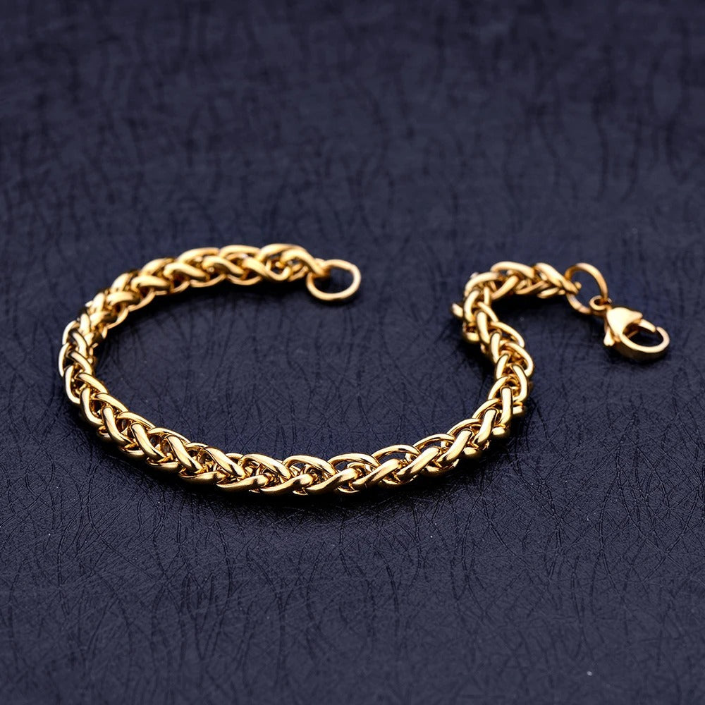 Golden Keel Chain Bracelet: Stainless Steel Fashion Statement for Women