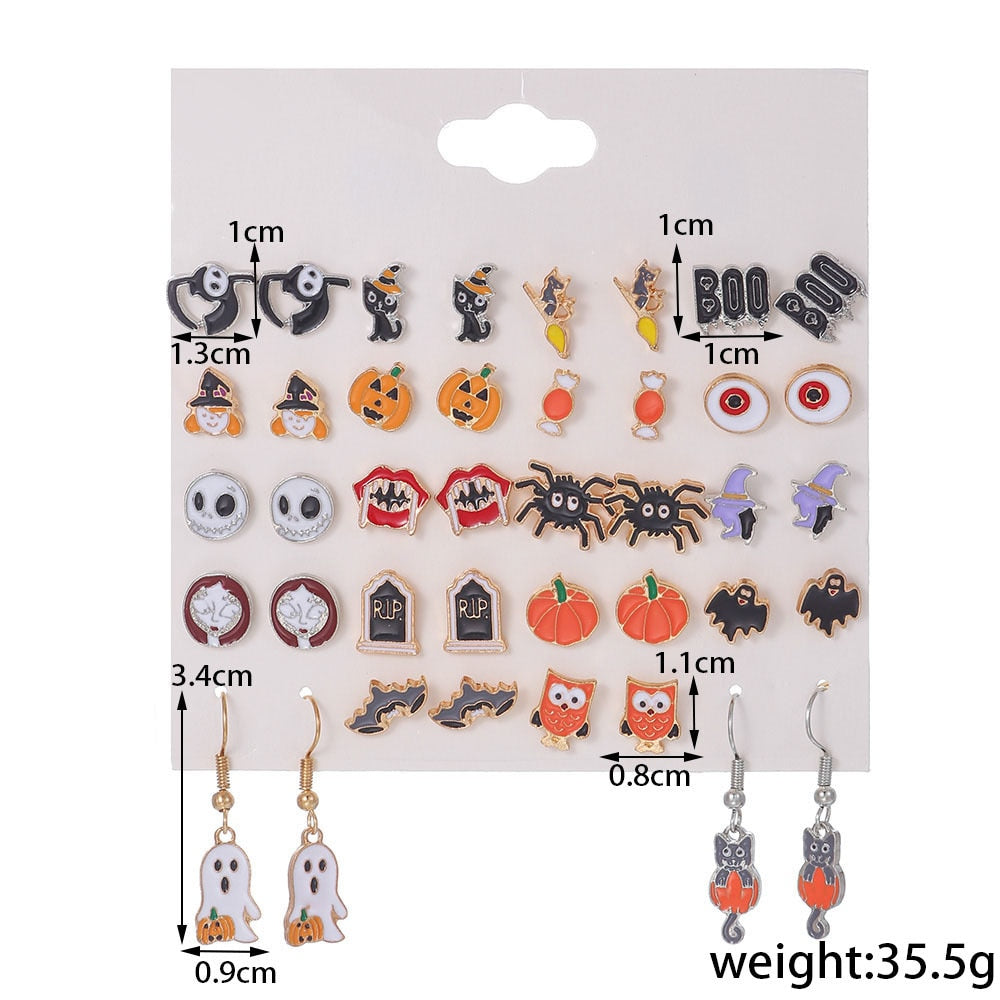 Halloween Pumpkin Ghost Earrings