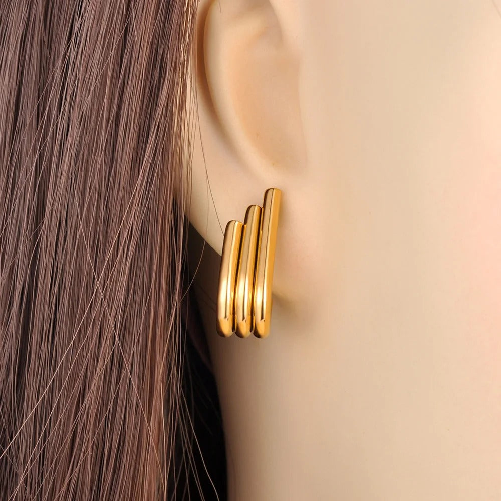 U Shape Stud Earrings