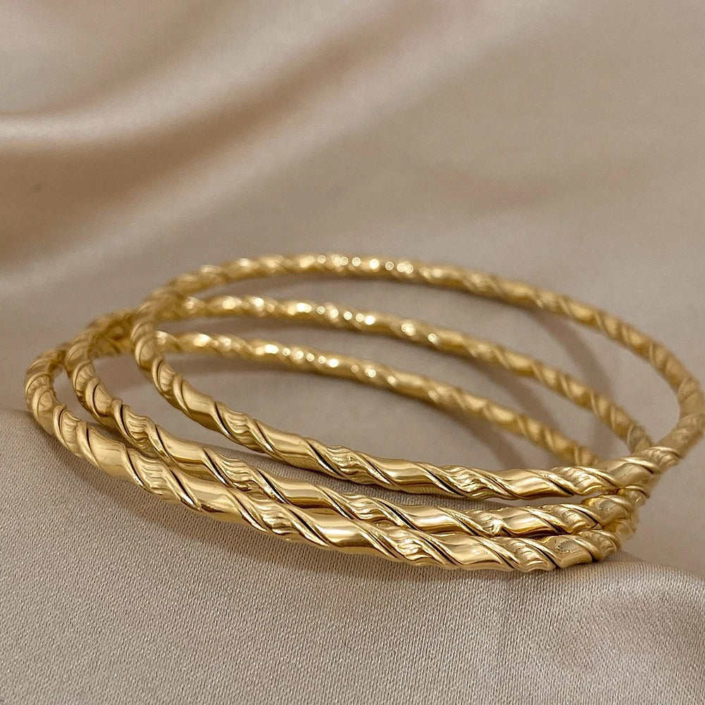 Chic Twist Stainless Steel Bangle