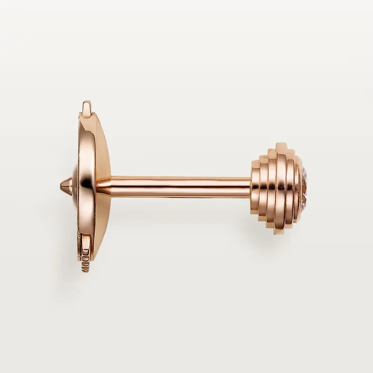 Mini Bezel Diamond Stud Earrings in Rose Gold Vermeil