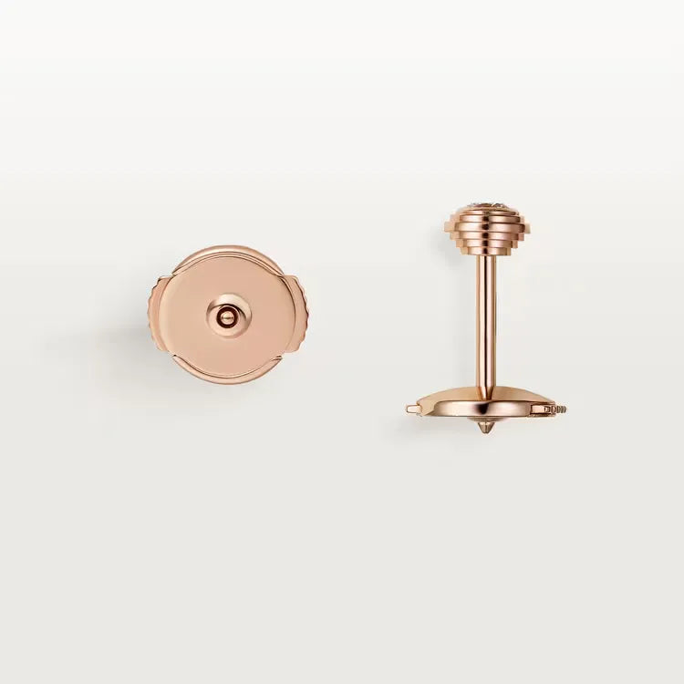 Mini Bezel Diamond Stud Earrings in Rose Gold Vermeil