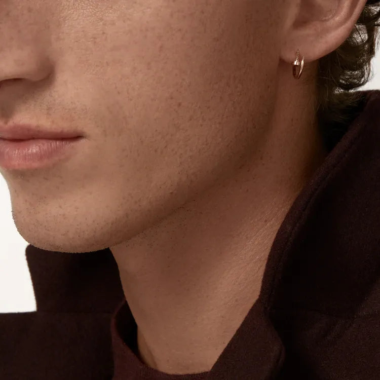 Mini Hoop Earring Rose Gold Vermeil Single Piece