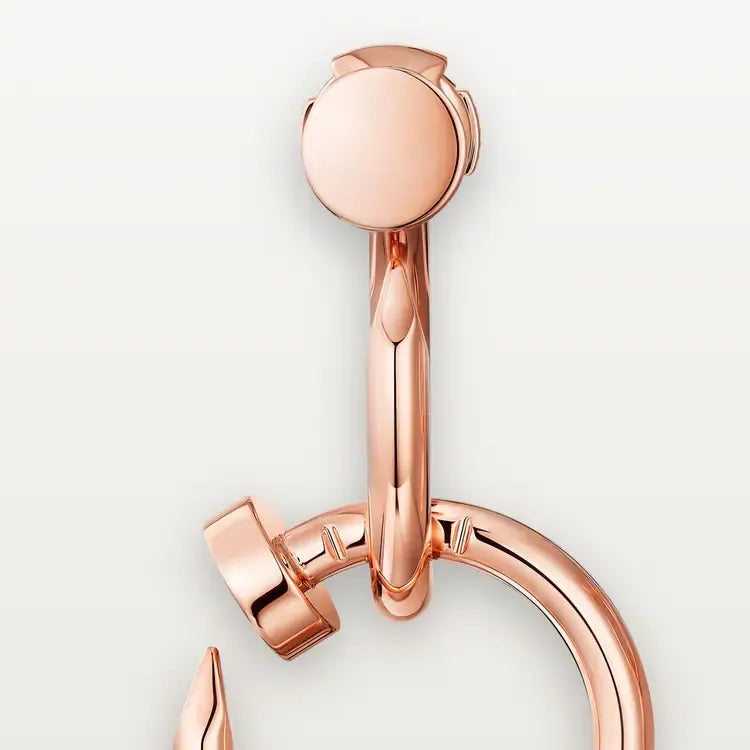 Nail Hoop Earrings Rose Gold Vermeil Bold Minimalist Design