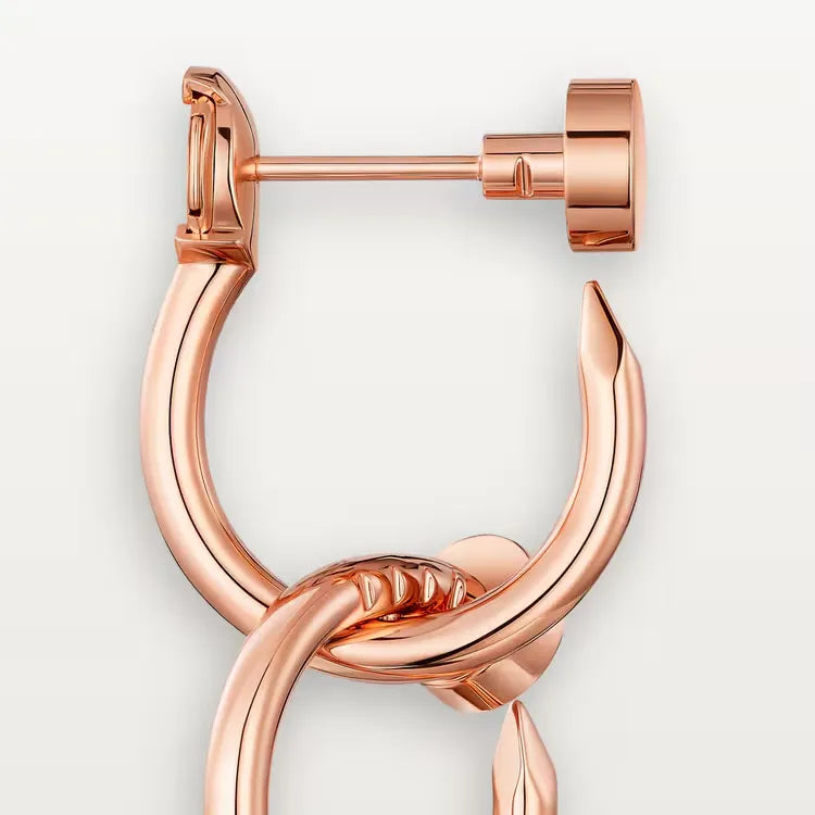 Nail Hoop Earrings Rose Gold Vermeil Bold Minimalist Design