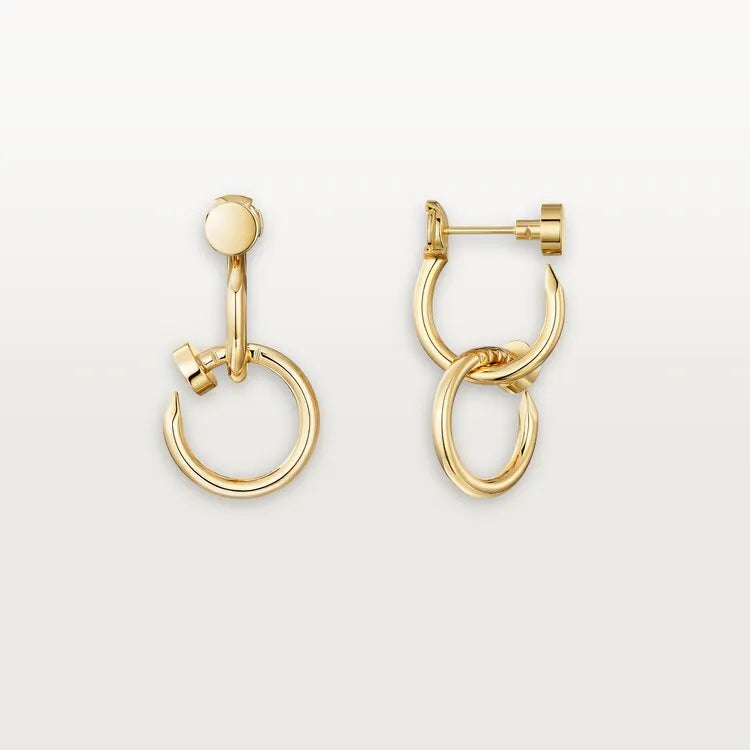 Nail Hoop Earrings Yellow Gold Vermeil Bold Minimalist Design