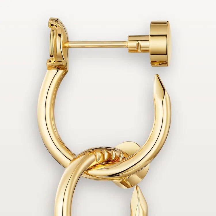 Nail Hoop Earrings Yellow Gold Vermeil Bold Minimalist Design