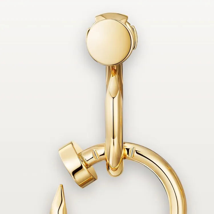 Nail Hoop Earrings Yellow Gold Vermeil Bold Minimalist Design