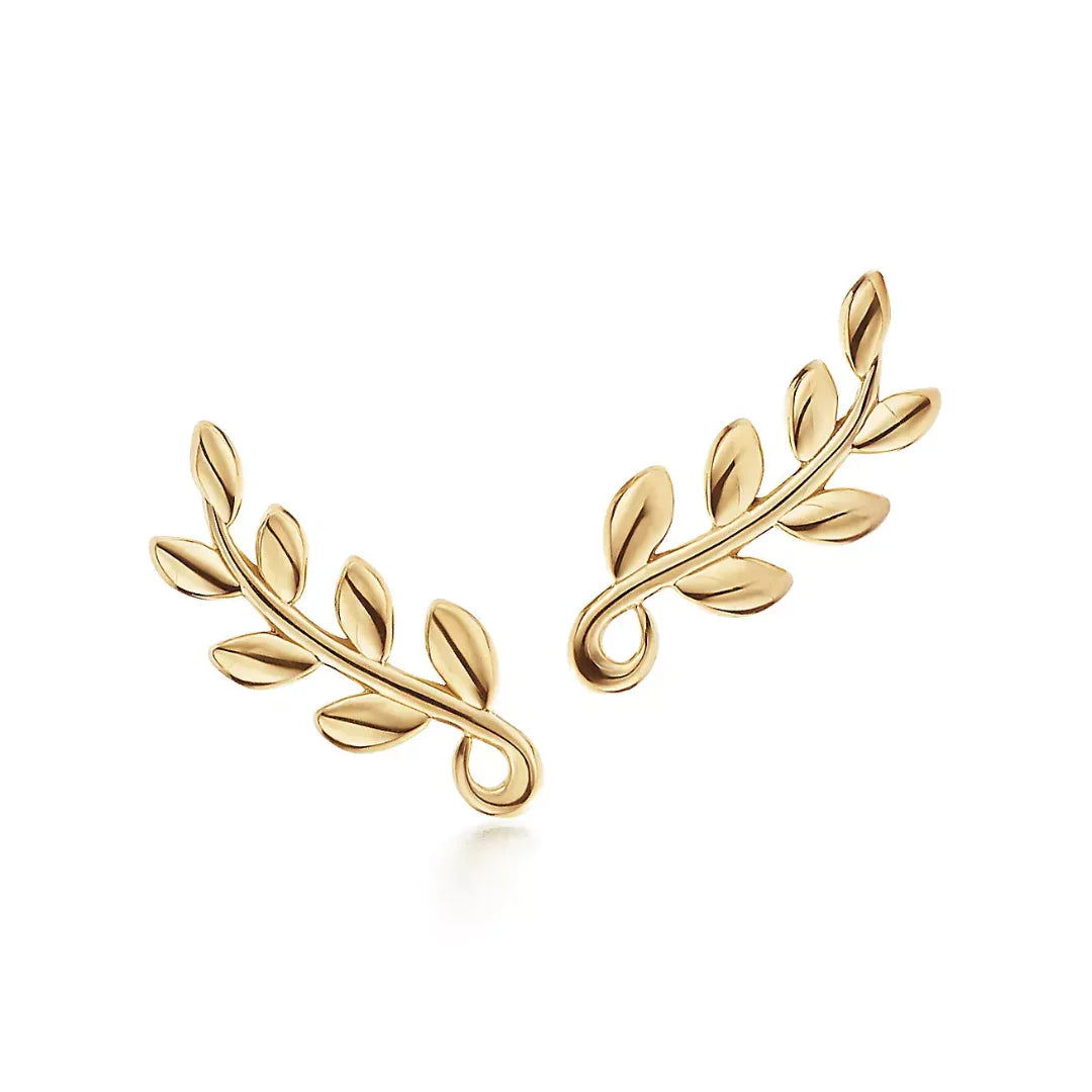 Paloma Picasso Olive Leaf Silver Yellow Gold Earrings