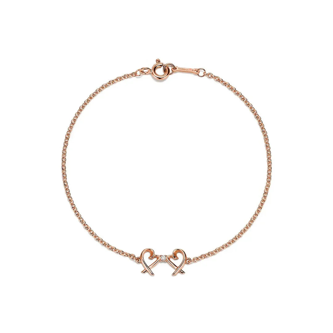 Double Loving Heart Bracelet Rose Gold