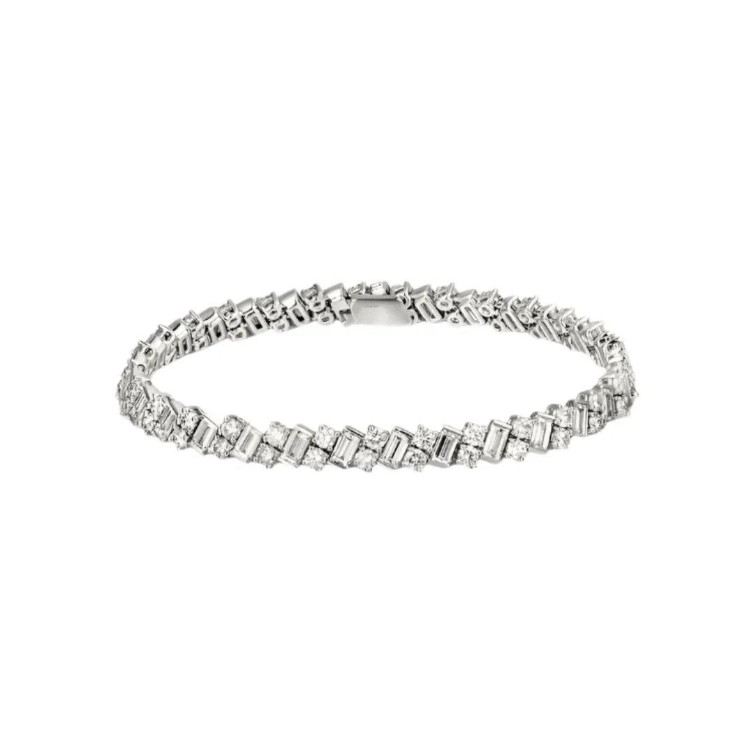 Reflection Bracelet White Gold Vermeil Diamond Mix