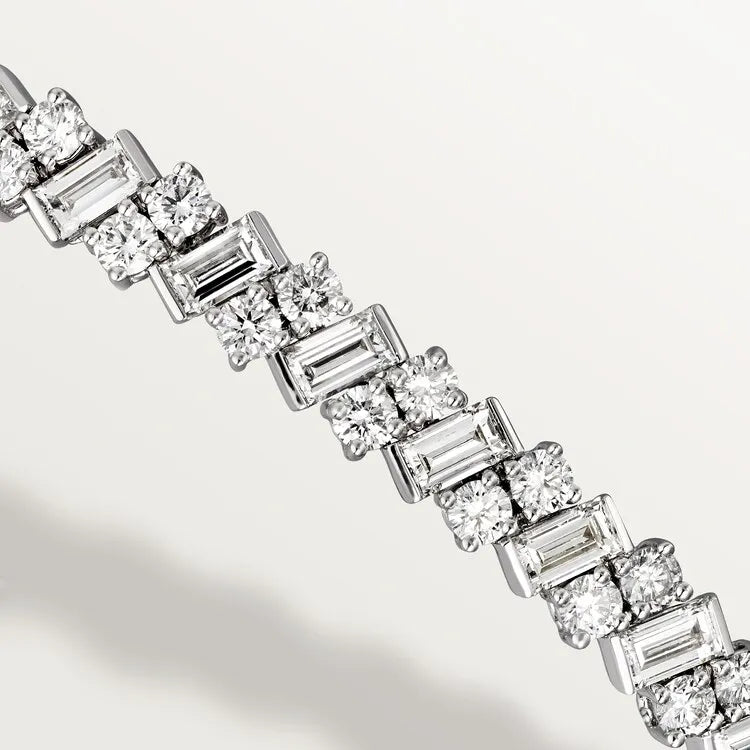 Reflection Bracelet White Gold Vermeil Diamond Mix