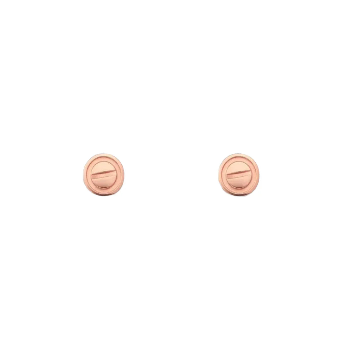 Screw Motif Stud Earrings in Rose Gold Vermeil