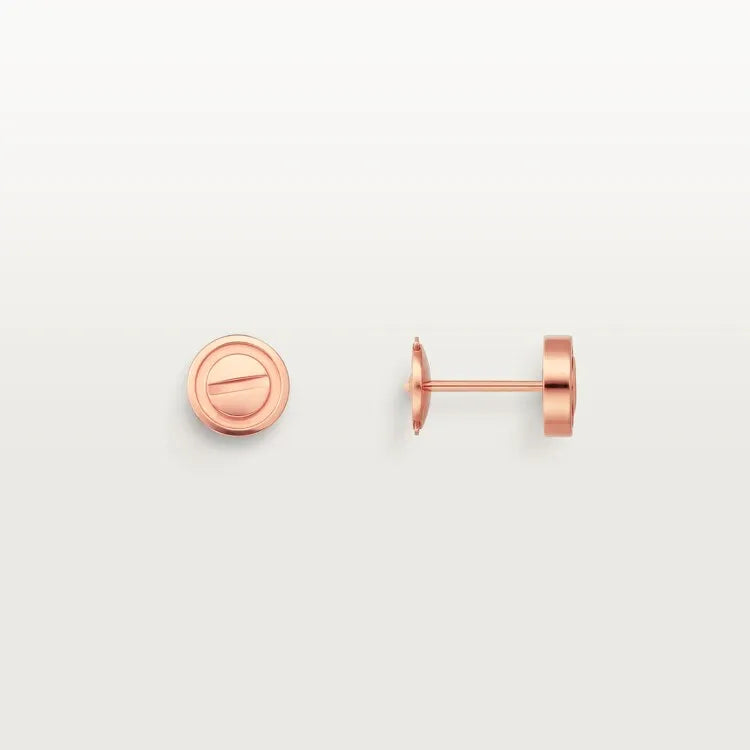 Screw Motif Stud Earrings in Rose Gold Vermeil