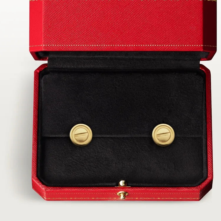 Screw Motif Stud Earrings in Yellow Gold Vermeil
