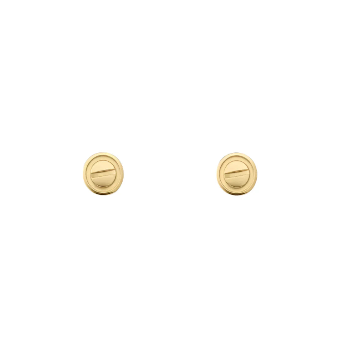 Screw Motif Stud Earrings in Yellow Gold Vermeil