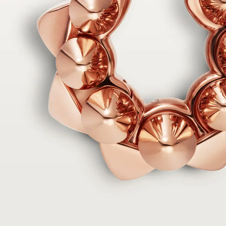 Sculpted Ribbon Hoop Earring in Rose Gold Vermeil