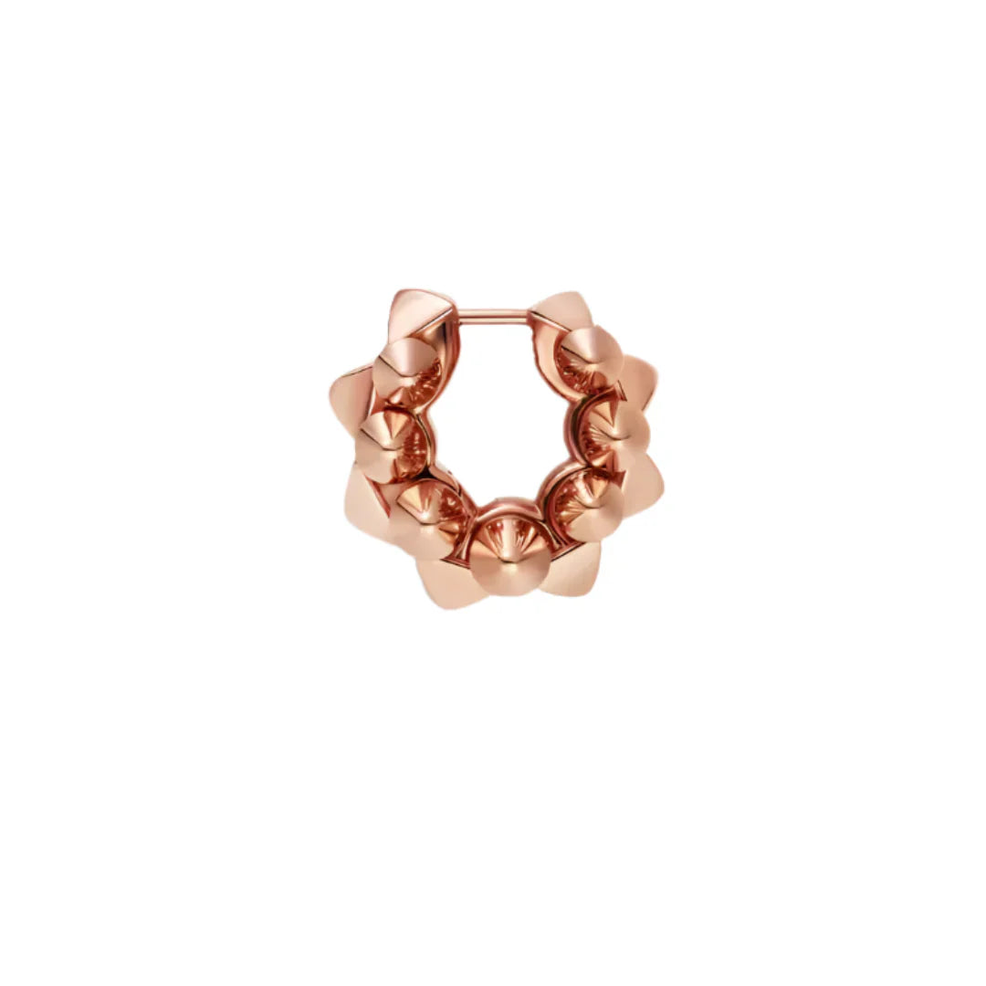 Sculpted Ribbon Hoop Earring in Rose Gold Vermeil