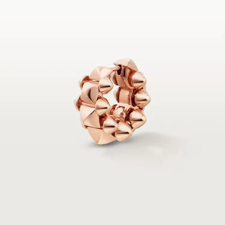 Sculpted Ribbon Hoop Earring in Rose Gold Vermeil