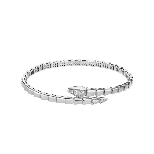 Serpent Viper Bracelet White Gold Vermeil Sleek Diamond Detail