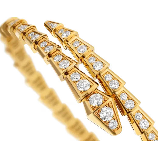 Serpent Viper Bracelet Yellow Gold Vermeil Full Pave Design