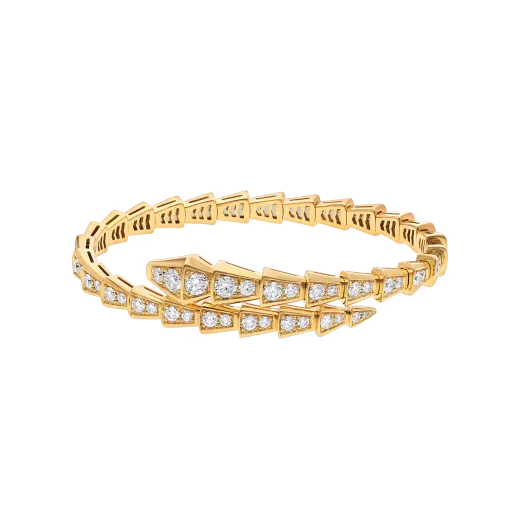 Serpent Viper Bracelet Yellow Gold Vermeil Full Pave Design