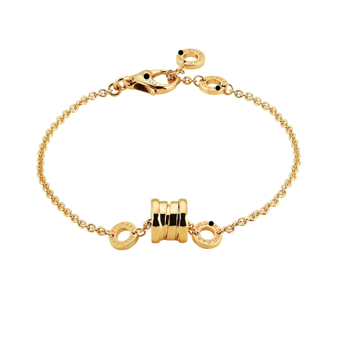 Spiral Center Chain Bracelet Yellow Gold Vermeil Minimal Design