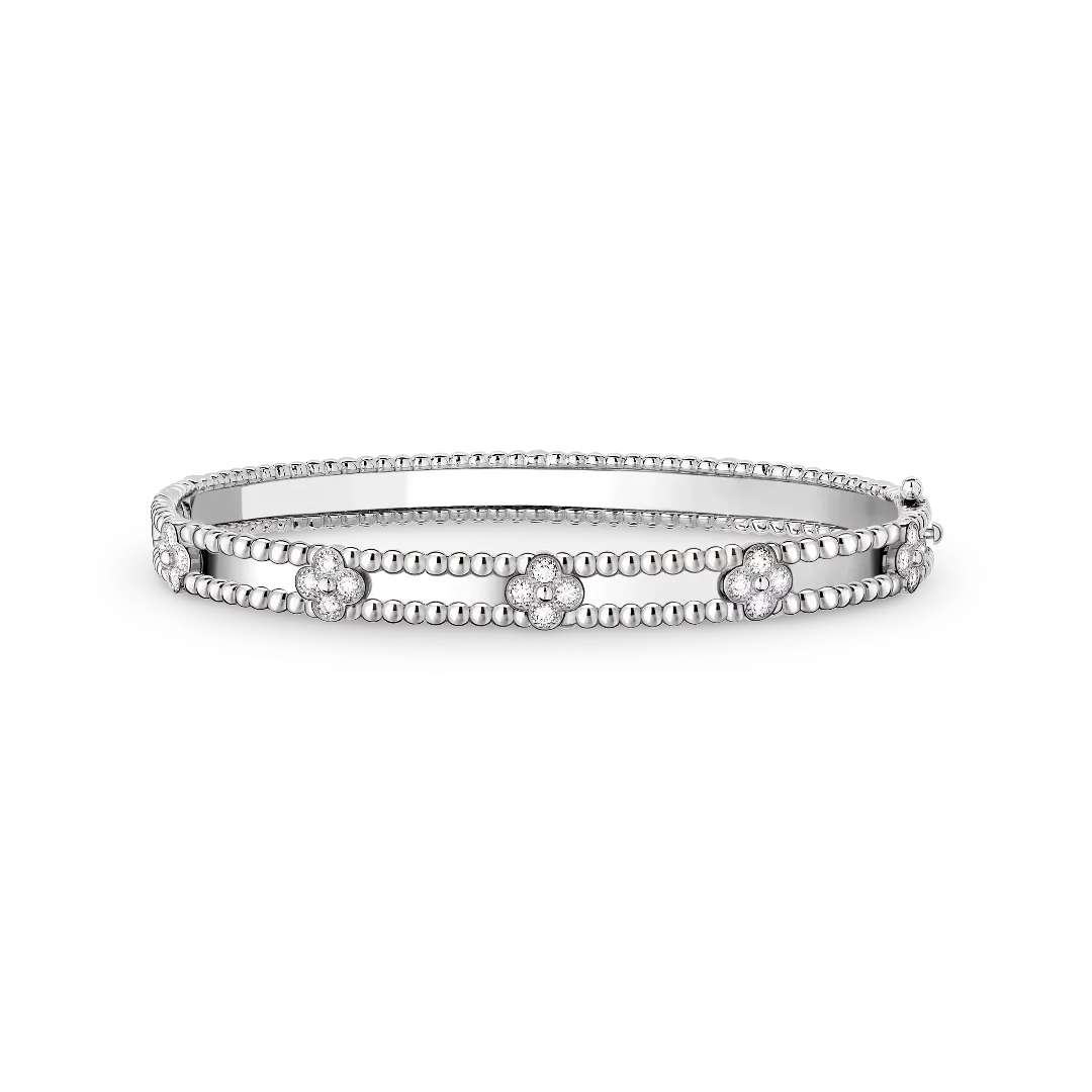 Sweet Clover White Gold Bracelet