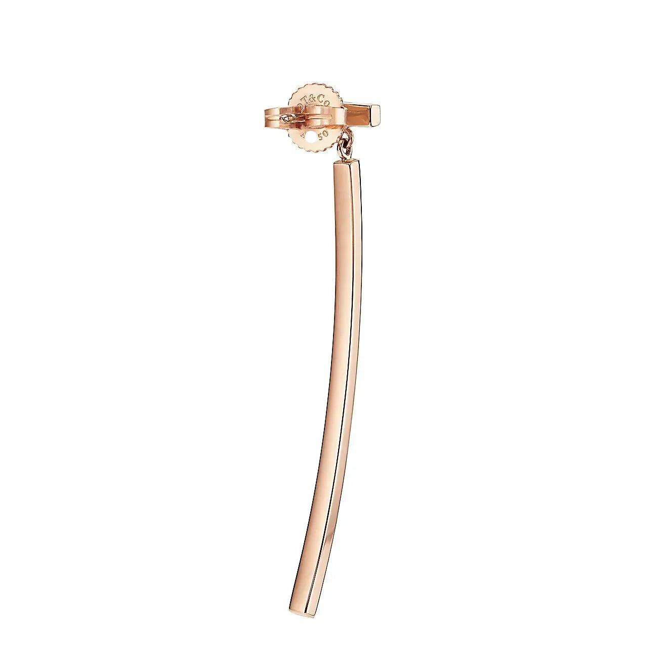 T Bar Rose Gold With Diamonds Earrings