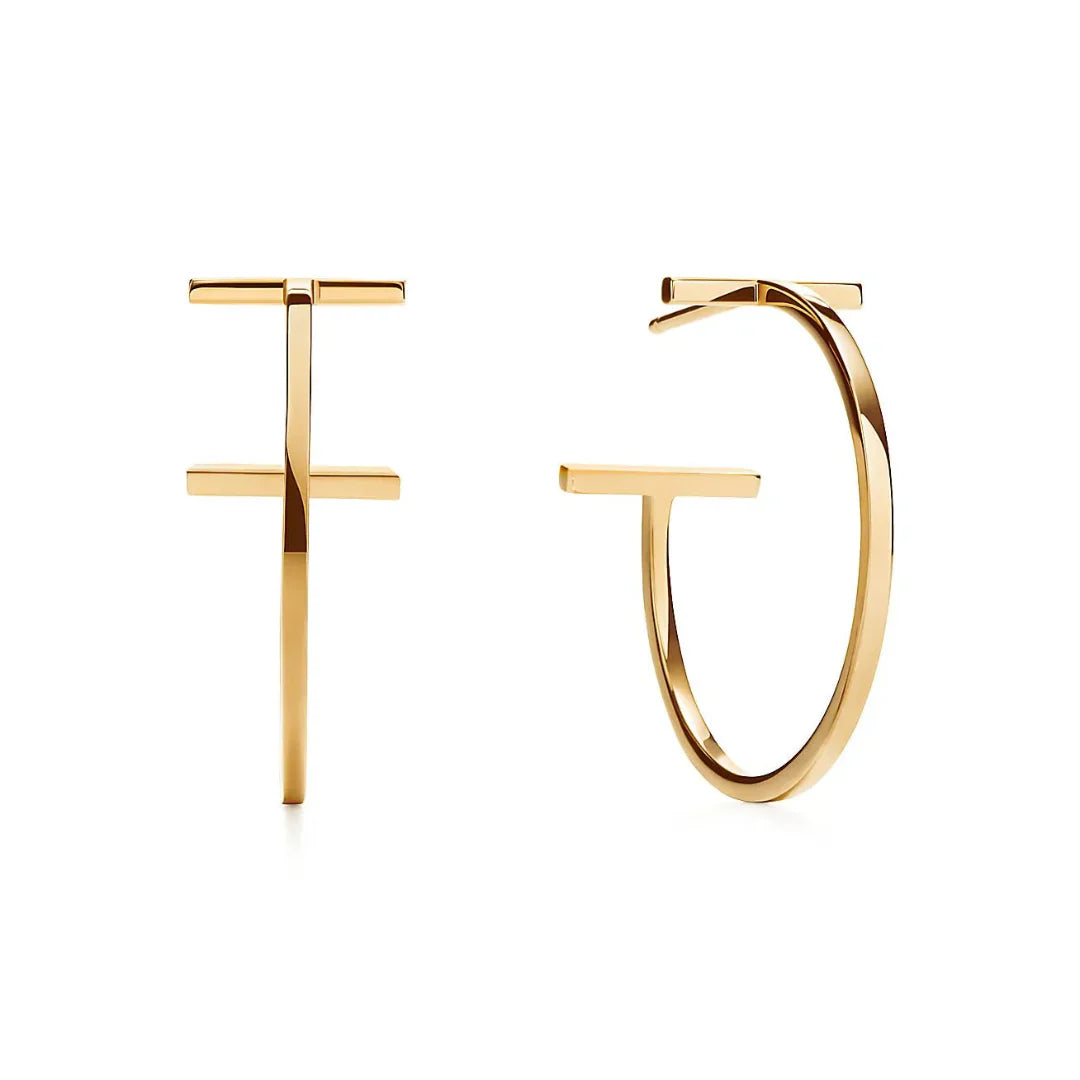 T Hop Yellow Gold Earrings