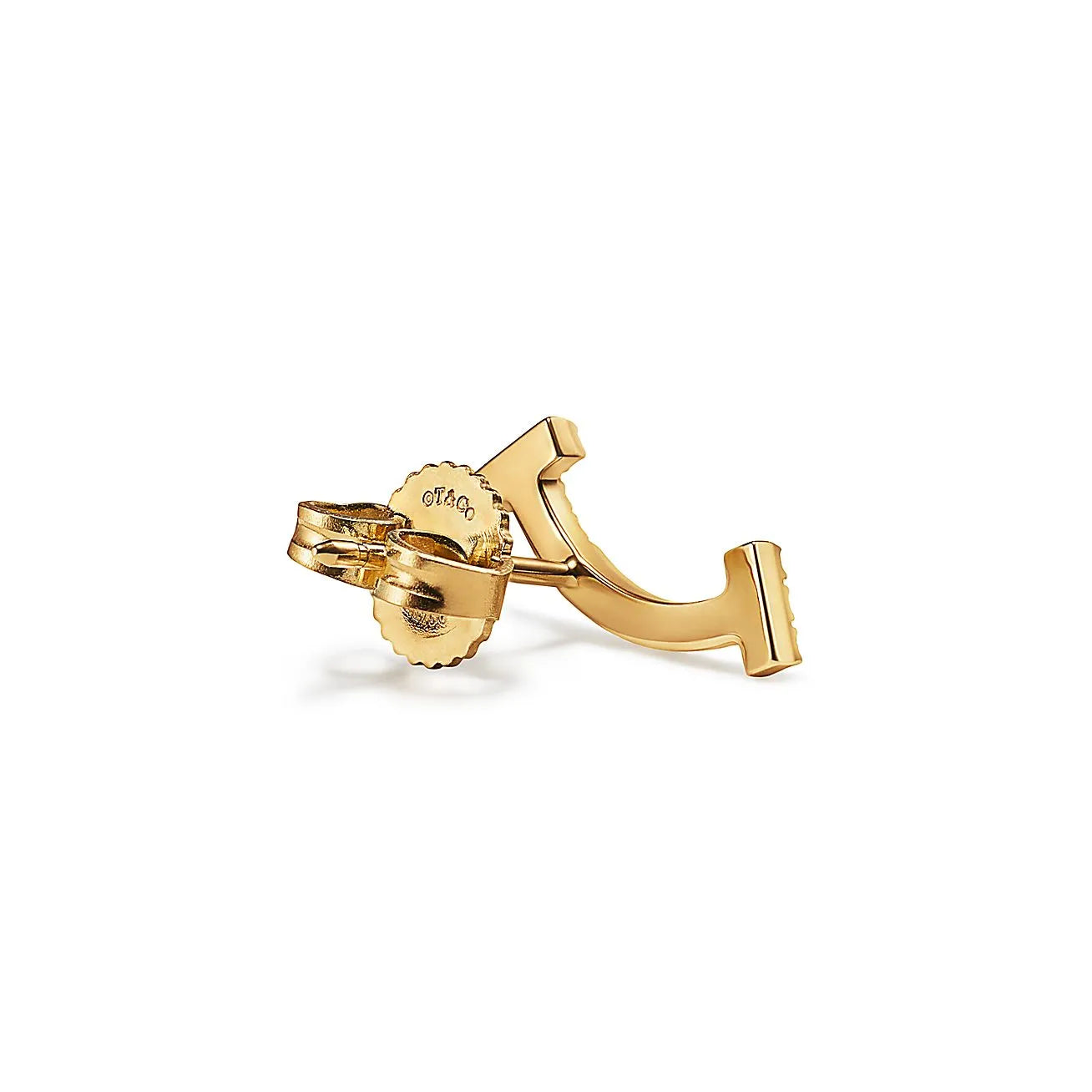 T Smile Mini Yellow Gold With Diamonds Earrings