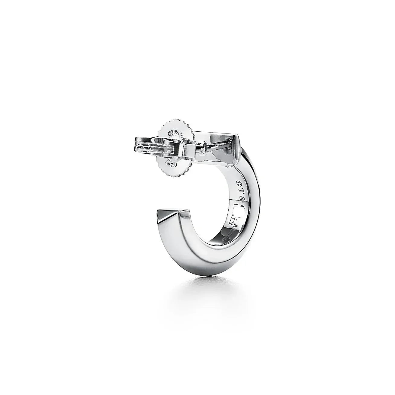 T1 Extra Small White Gold Earrings