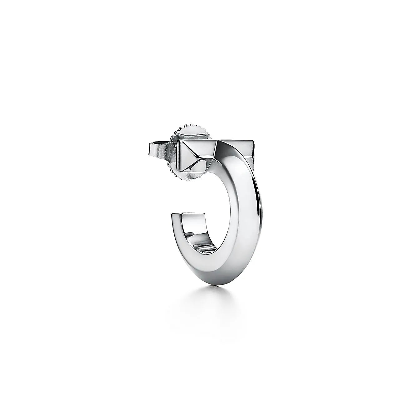 T1 Extra Small White Gold Earrings
