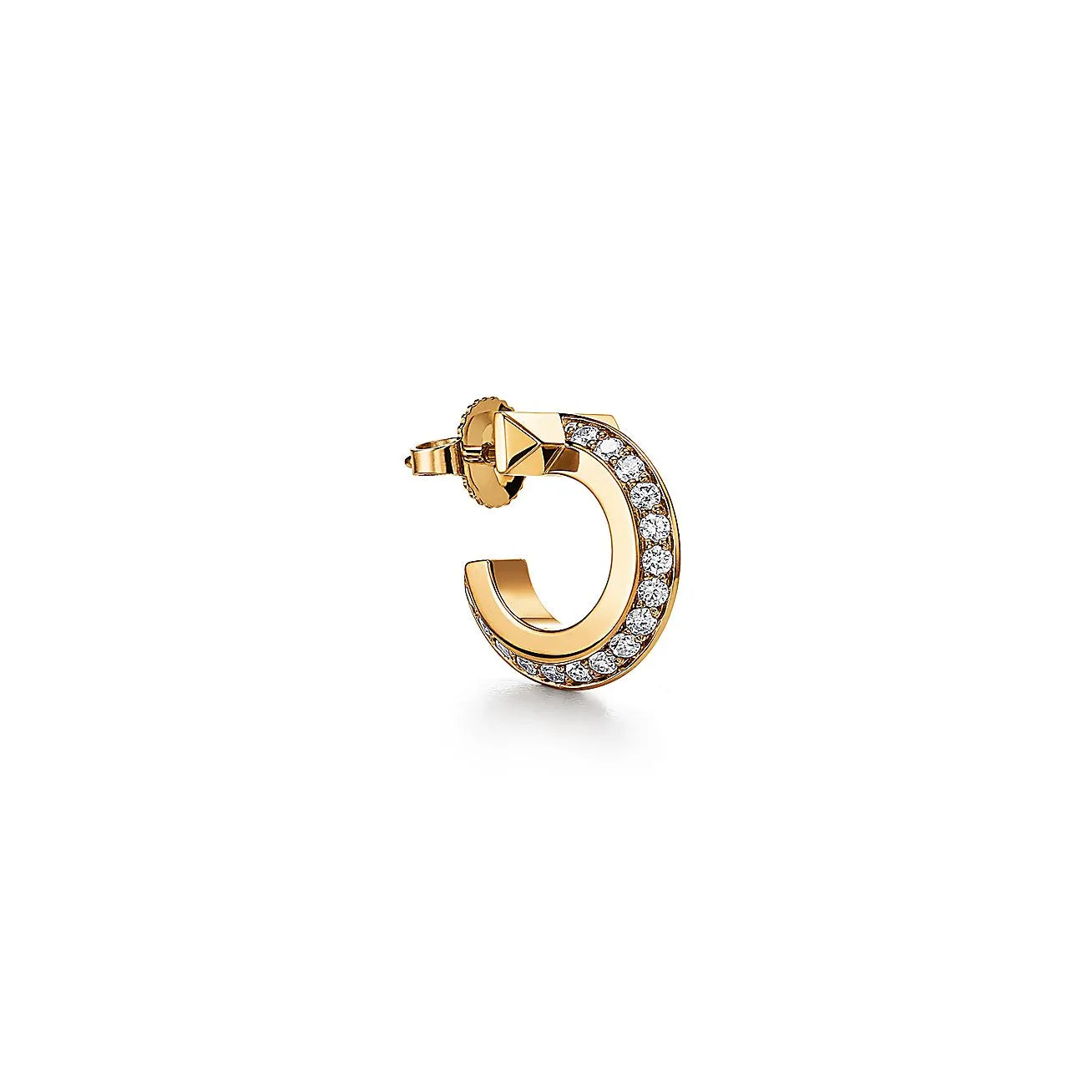 T1 Extra Small Yellow Gold With Diamonds Earrings